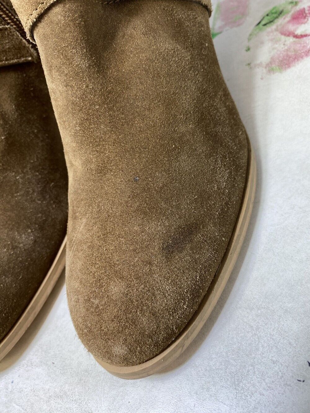 Diba Heeled Ankle Boots Brown Suede Buckle Booties Women’s Size 10 GUC - Picture 12 of 15